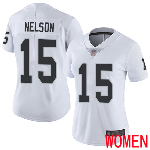 Oakland Raiders Limited White Women J  J  Nelson Road Jersey NFL Football #15 Vapor Untouchable Jersey